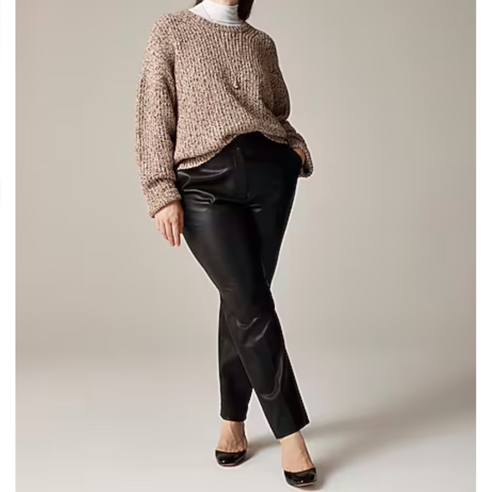 J. Crew Kate Faux Leather High Rise Straight Leg Pants
